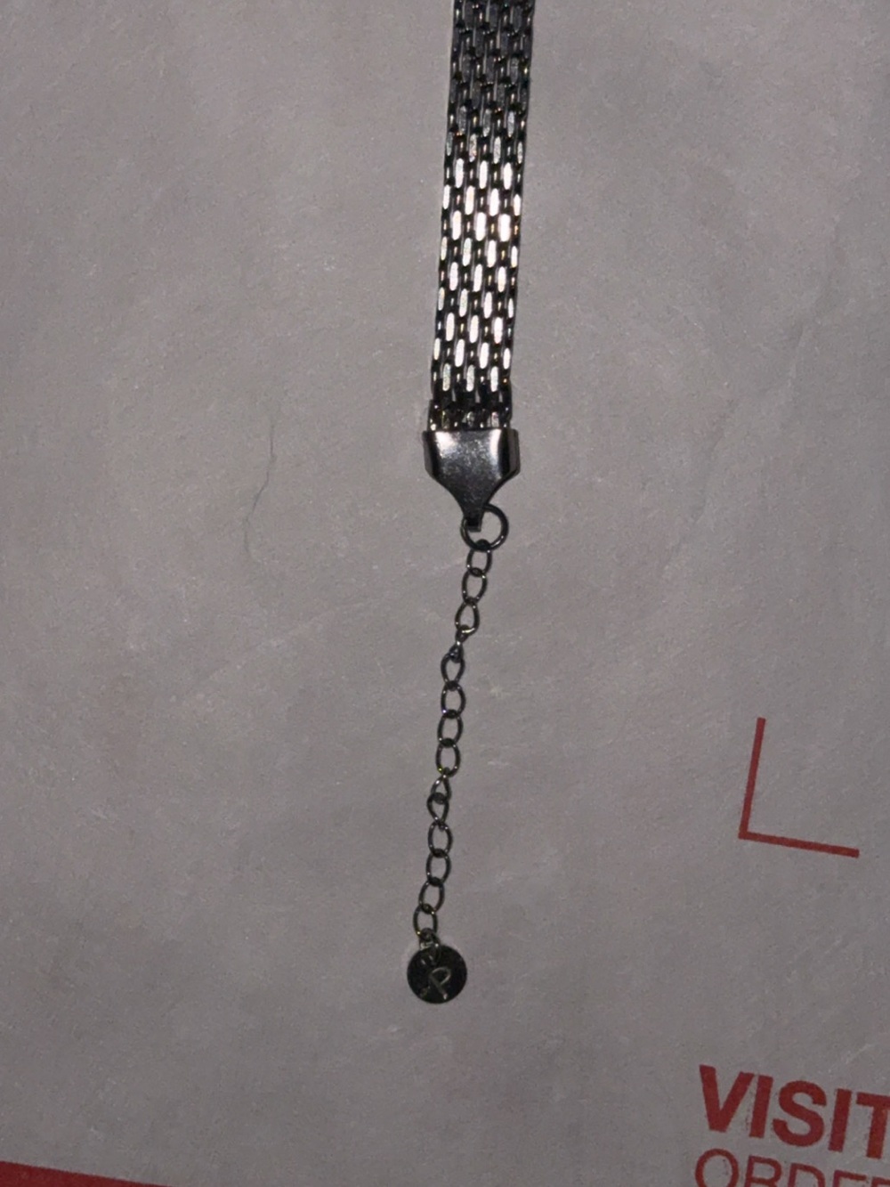 Silver Mesh Bracelet with Adjustable Chain
